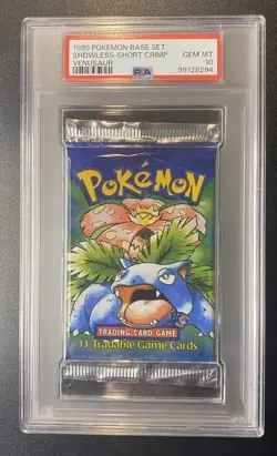 🔥1999 WOTC Shadowless Pokemon Base Set Unlimited Booster Pack PSA 10 Venusaur🔥 - Image 1