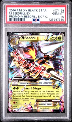 2016 POKEMON XY BLACK STAR PROMO MEGA BEEDRILL EX PREM COLL M BEEDRILL EX PSA 10 - Image 1