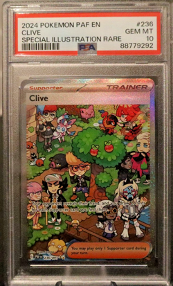 2024 POKEMON PAF EN-PALDEAN FATES SPECIAL ILLUSTRATION RARE #236 CLIVE PSA 10 - Image 1