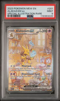 2023 POKEMON MEW EN-151 SPECIAL ILLUSTRATION RARE #201 ALAKAZAM EX PSA 9 - Image 1