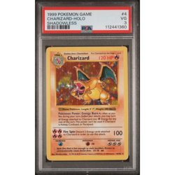 1999 POKEMON BASE SET SHADOWLESS #4 CHARIZARD-HOLO PSA 3 - Image 1