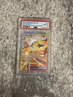 2025 POKEMON PRISMATIC EVOLUTIONS SPECIAL ILLUSTRATION RARE JOLTEON EX PSA 10 - Image 1