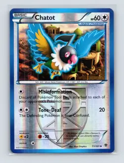 Pokemon TCG Chatot (Team Plasma) 77/101 Plasma Blast Reverse Holo LP - Image 1