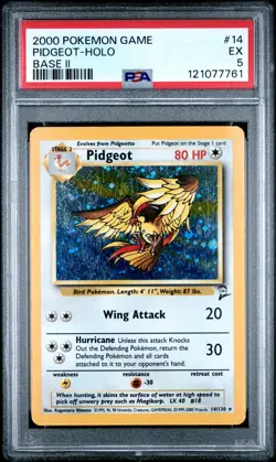 2000 POKEMON BASE SET 2 #14 PIDGEOT-HOLO PSA 5 - Image 1
