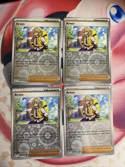 [4x Playset] Arven 166/198 Scarlet & Violet Base Set - Pokemon TCG reverse holo - Image 1