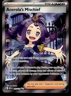 Pokemon TCG Mega Evolutions #165/132 Acerola's Mischief NM - Image 1