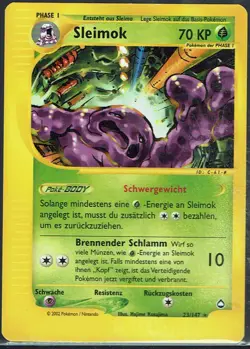 Pokemon Card Rare Old Trading Card Game Aquapolis No. 23/147 Muk German - Image 1