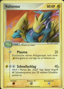 Pokemon Karte Trading Card Game Ex Holon Phantoms Nr. 46/110 Voltenso - Image 1