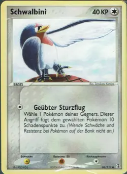 Pokemon Karte Trading Card Game Ex Delta Species Nr. 86/113 Schwalbini - Image 1