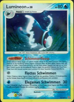 Pokemon Karte Trading Card Game D&P Sturmtief Nr. 4/100 Lumineon Holo deutsch - Image 1