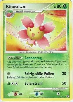 Pokemon Karte Trading Card Game D&P Sturmtief Nr. 14/100 Kinoso deutsch - Image 1