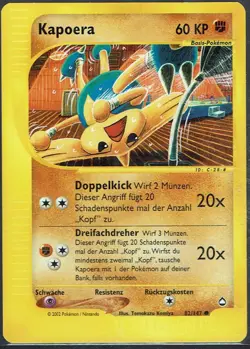 Pokemon Karte selten alt Trading Card Game Aquapolis Nr. 82/147 Kapoera deutsch - Image 1