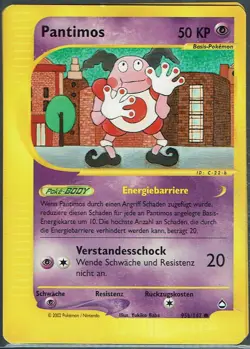 Pokemon Karte selten alt Trading Card Game Aquapolis Nr. 95/147 Pantimos deutsch - Image 1