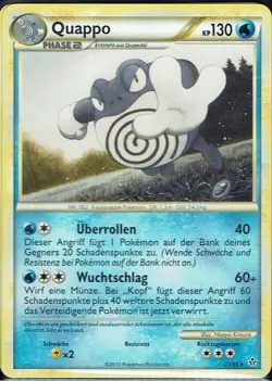 Pokemon Karte Trading Card Entfesselt Nr. 21/95 Quappo Reverse Holo deutsch - Image 1