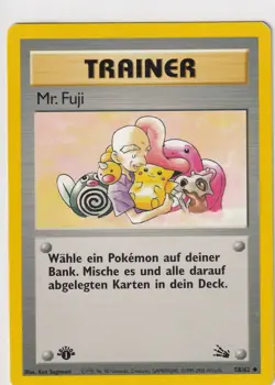 Pokemon Karte Trading Card Fossil Nr. 58/62 Mr. Fuji First Edition deutsch - Image 1