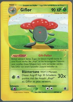Pokemon Karte selten alt Trading Card Game Expedition Nr. 69/165 Giflor deutsch - Image 1