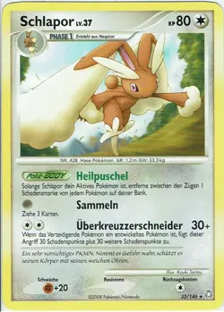Pokemon Karte Trading Card Erwachte Legenden Nr. 33/146 Schlapor deutsch - Image 1