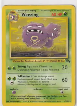 Pokemon Karte Trading Card Fossil Nr. 45/62 Weezing englisch - Image 1