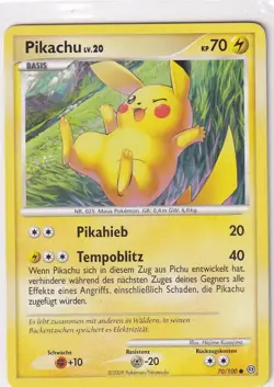 Pokemon Card Game D&P Stormfront No. 70/100 Pikachu German - Image 1