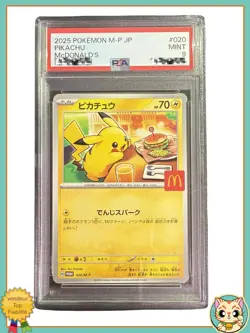 PSA9 Pikachu Promo Mcdonald's 020/M-P 2025 Pokemon Card Japanese - 2 - Image 1