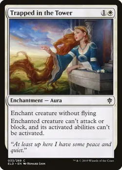 Trapped in the Tower 33 ELD MTG White Aura Enchantment Lyon Common 2019 Princess - Image 1