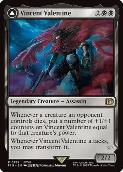 NM Foil Vincent Valentine, MTG, Final Fantasy, Magic the Gathering, 125 - Image 1