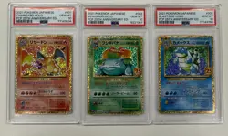 PSA 10 Pokemon Japanese Charizard Venusaur Blastoise Promo Set 25th Anniversary - Image 1