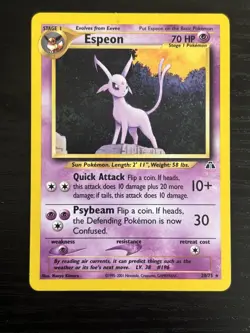 Pokemon TCG Espeon 20/75 Neo Discovery LP - Image 1