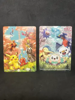 POKEMON 'Let's Have Fun -card Stickers, 2021 - 22 , Promo Set- 2x Japanese - Image 1