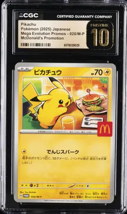 2025 POKEMON JPN MEGA EVOLUTION MCDONALDS PROMO #020/M-P PIKACHU CGC 10 PRISTINE - Image 1