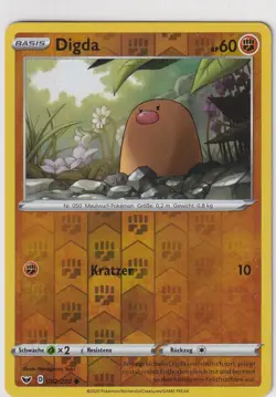 Pokemon Karte Schwert und Schild Nr. 92/202 Digda Reverse Holo deutsch - Image 1