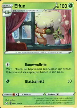 Pokemon Sammelkarte Karte TCG Schwert und Schild Elfun 6/202 deutsch - Image 1
