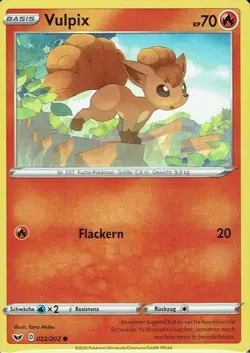 Pokemon Sammelkarte Karte TCG Schwert und Schild Basis Vulpix 22/202 deutsch - Image 1