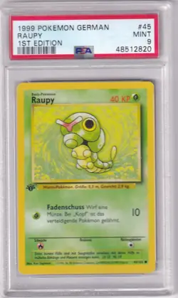 1999 Pokemon German Base Set No. 45 Raupy First Edition PSA 9 - Image 1