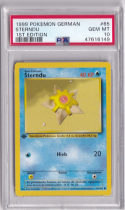 1999 Pokemon German Base Set No. 65 Sterndu First Edition PSA 10 - Image 1