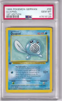 1999 Pokemon German Base Set No. 59 Quapsel First Edition PSA 10 - Image 1