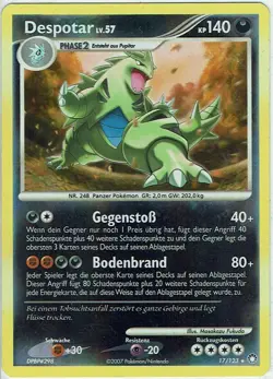 Pokemon Karte Geheimnisvolle Schatze Nr. 17/123 Despotar Reverse Holo deutsch - Image 1