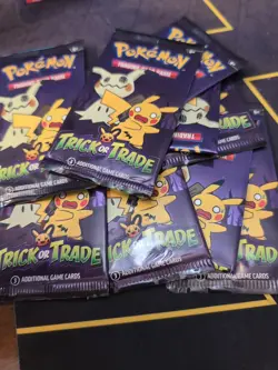 Pokemon TCG Trick or Trade BOOster Bundle Lot 9x Mini Packs 2023 Halloween Card 820650852572 - Image 1