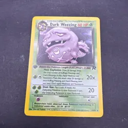 Pokemon TCG Card English 1st edition Team Rocket Dark Weezing 14/82 Holo Rare - Image 1