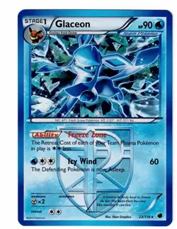 Pokemon TCG Plasma Freeze Glaceon #23/116 Cracked Ice Holo Rare Card LP - Image 3
