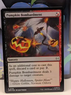 FOIL Pumpkin Bombardment MTG Marvel's Spider-Man Magic the Gathering 139 - NM - Image 1
