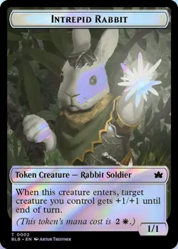 Bat // Intrepid Rabbit Double-Sided Token 10&2 MTG Bloomburrow Token Foil NP - Image 2
