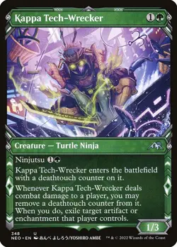 NM Showcase Foil Kappa Tech-Wrecker, MTG, Kamigawa Neon Dynasty, Magic, 348 - Image 1