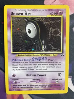 Pokemon Unown A 14/75 Holo Neo Discovery Unlimited 2001 MP - Image 1