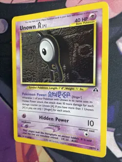 Pokemon Unown A 14/75 Holo Neo Discovery Unlimited 2001 MP - Image 3