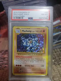 Pokemon TCG 2016 XY Evolutions Machamp Holo 59/108 PSA 8 - Image 1