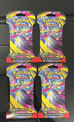 Pokemon TCG Mega Evolution Sleeved Booster Pack LOT OF 4 - Image 2