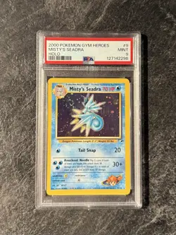 2000 Pokemon Gym Heroes Misty's Seadra Holo Rare 9/132 PSA 9 with Swirl - Image 1