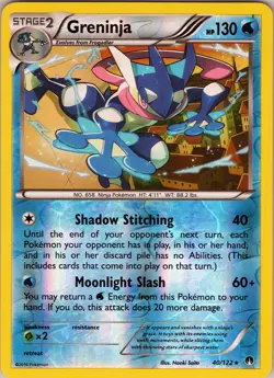 Greninja 40/122 Rare - Pokemon TCG XY: BREAKpoint - Reverse Holo (NM) - Image 1