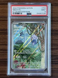 Meditate PSA 9 - 2024 SCR EN-Stellar Crown Illustration Rare #153 - Pokemon TCG - Image 1
